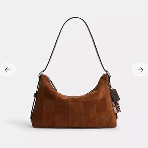 Coach Alter/Ego Slouchy Shoulder Bag In Checkerboard Upcrafted Suede